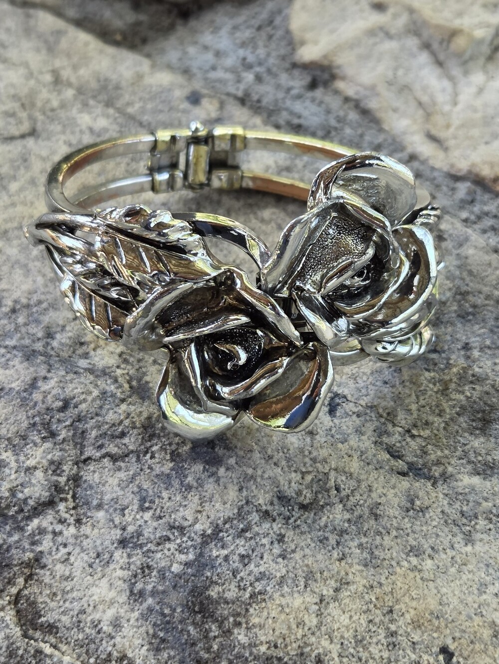 Rose Metal Clamp Bracelet